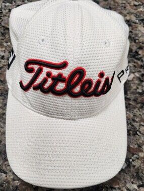 White Titleist Golf Hat with Black Lettering